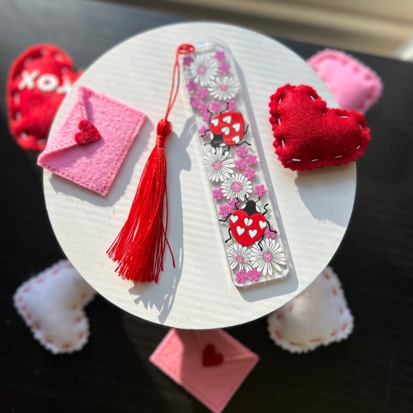 Bookmark - Ladybug & Daisies