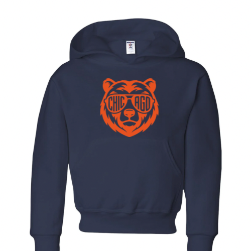 Orange Bear Head - Hoodie - YOUTH