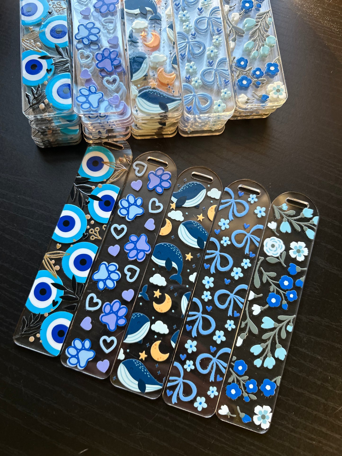 Bookmark - Blue Bows & Flowers