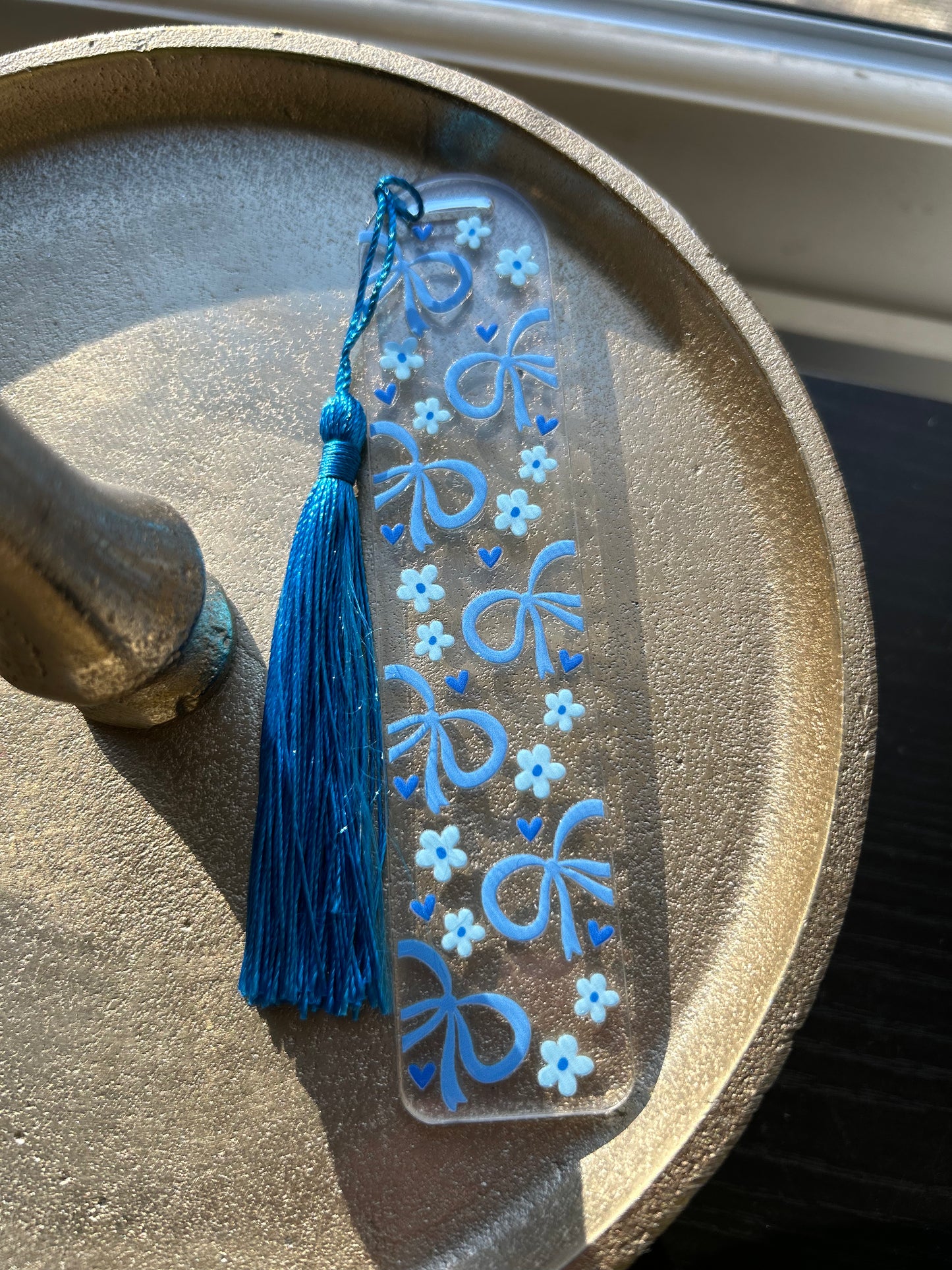Bookmark - Blue Bows & Flowers