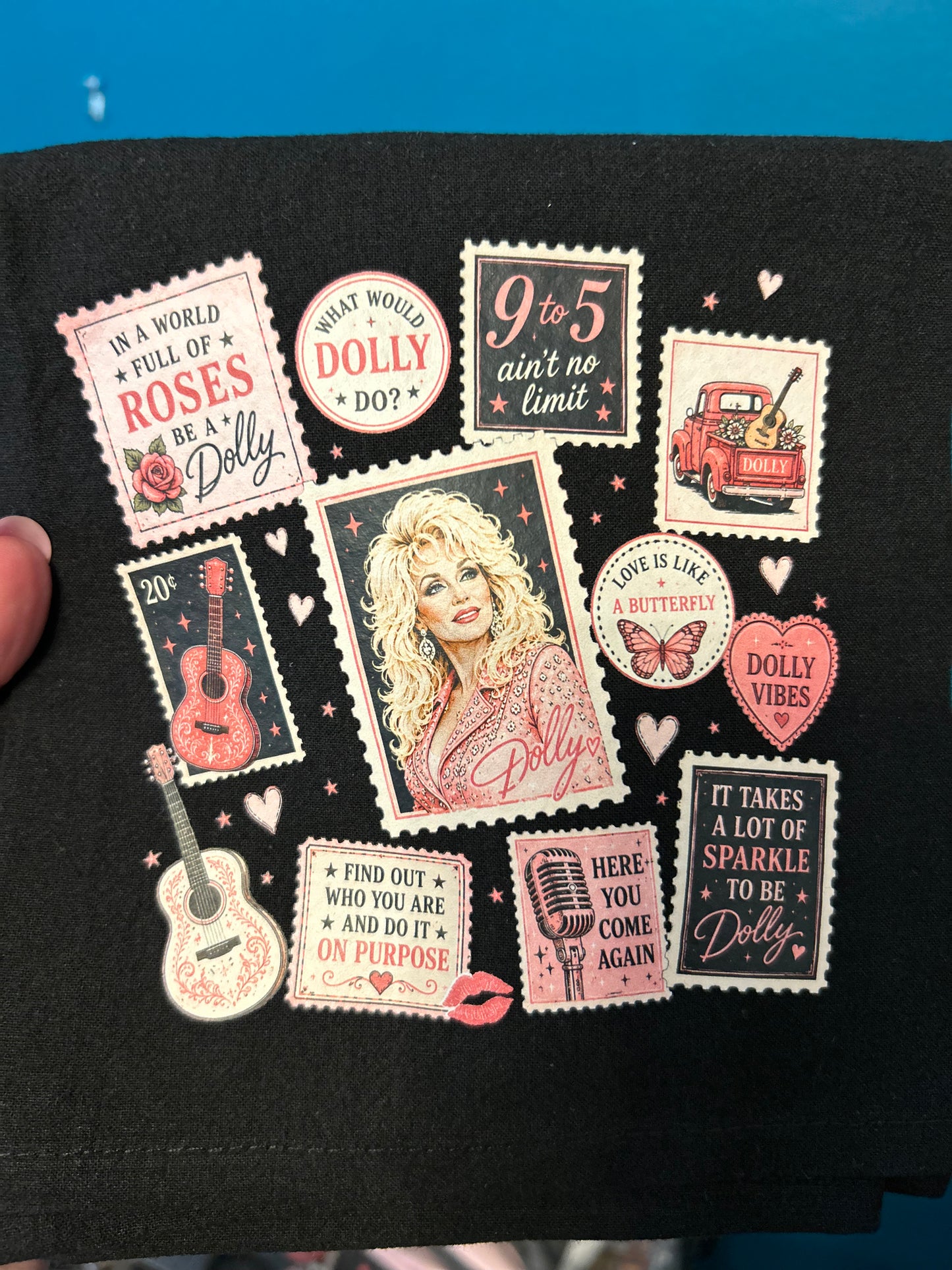 Dolly Stamp Tea Towel