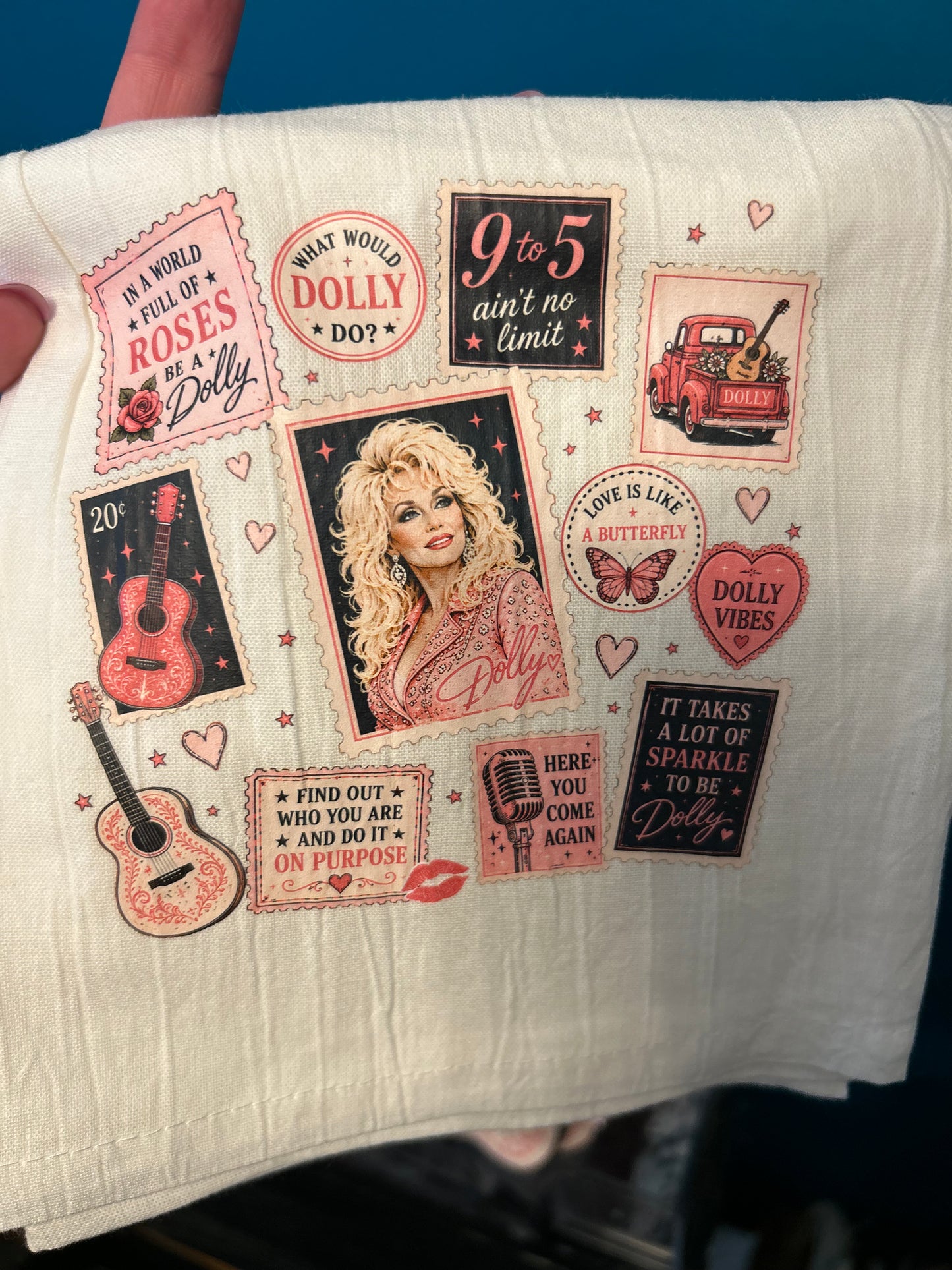 Dolly Stamp Tea Towel