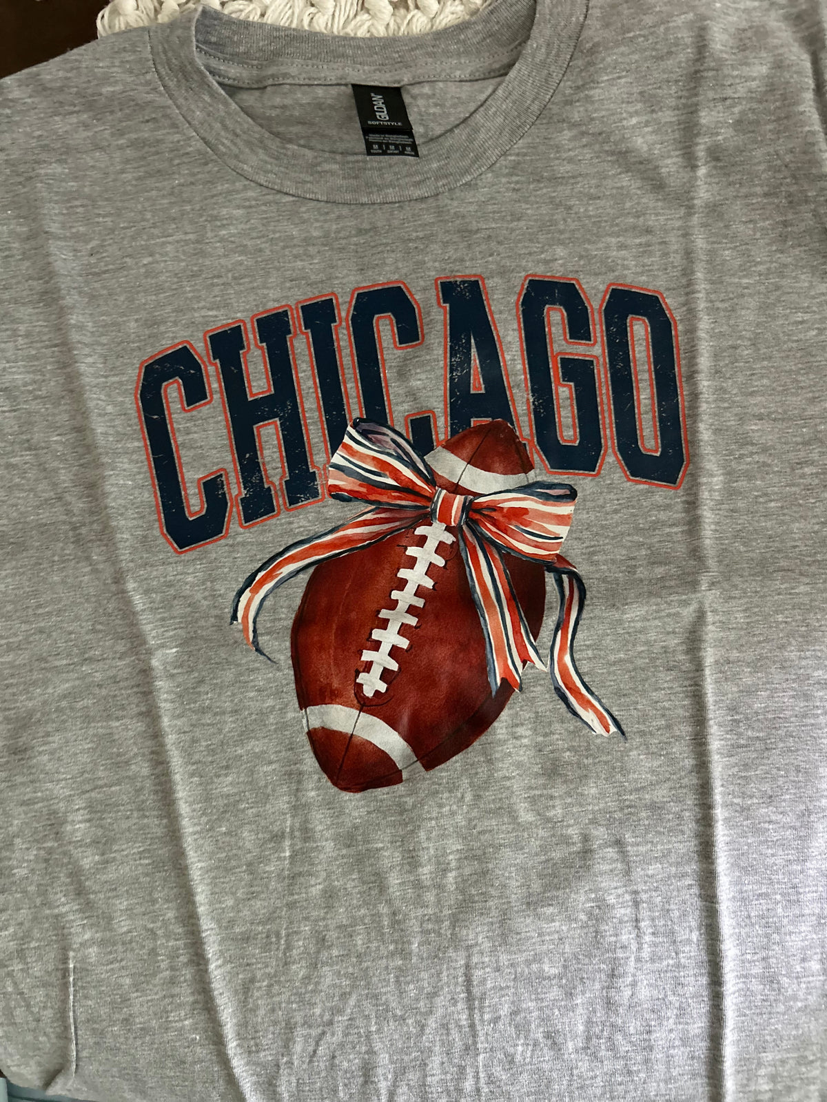 Chicago Football with Bow - TODDLER + YOUTH